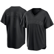 Replica Jose Cardenal Men's Cleveland Guardians Pitch Fashion Jersey - Black