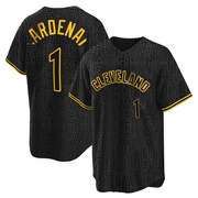 Replica Jose Cardenal Men's Cleveland Guardians Snake Skin City Jersey - Black